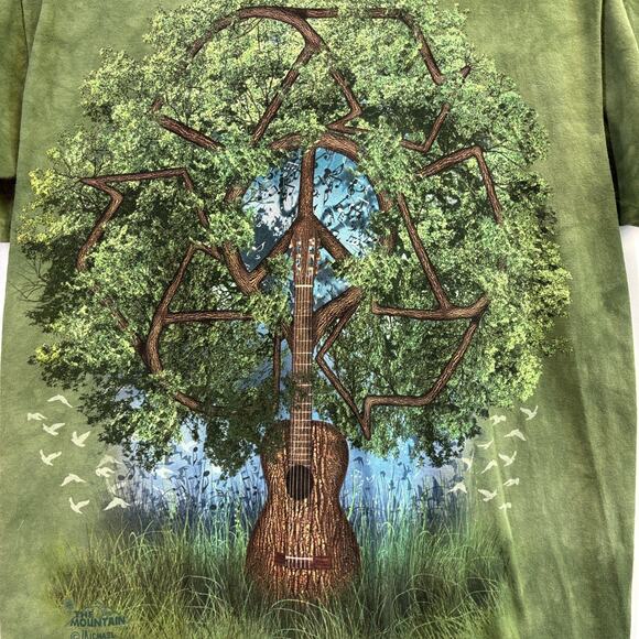 The Mountain Mens Tie Dye Earthy Guitar Tree Hippie T Shirt Size M Music Artsy - Picture 3 of 6